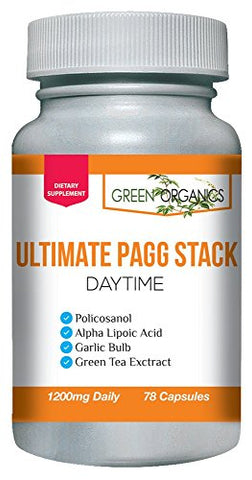 Green Organics - Ultimate PAGG Stack™ 4 Hour Body – Policosanol, Ácido Alfa Lipóico, Flavonóis de Chá Verde, Extrato de Alho | Tim Ferriss