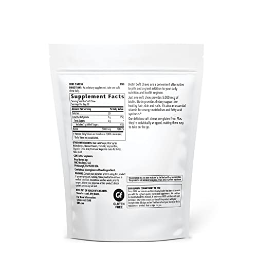 Biotina 5000mcg – 30 Soft Chews | Suplemento de Biotina para Cabelos e Unhas | GNC Brasil - GNC