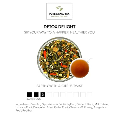 Pure And Easy Tea - Chá Detox Puro e Fácil, Desintoxicação Deliciosa, Detox de 30 Dias, Favorece o Emagrecimento Saudável, Fígado, Intestino