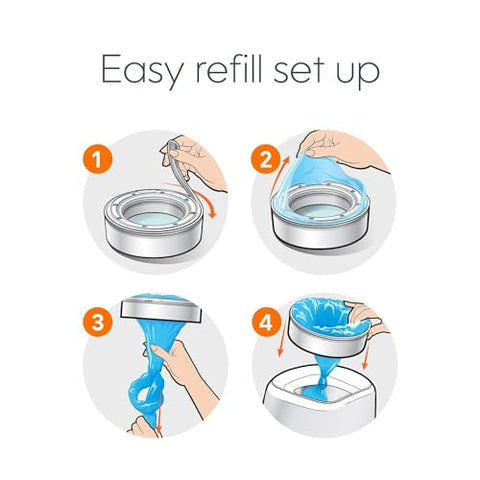 5-Star - Recarga Redonda 5 Estrelas | Armazena até 1280 Fraldas para Recém-Nascidos | Filme Contínuo sem Fragrância | Compatível com Potes Diaper Complete, Expressions e Genie | Pacote com 4 Unidades