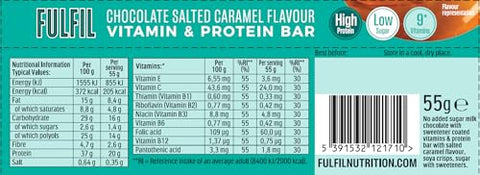 FULFIL - Barra de Vitaminas e Proteínas Fulfil Chocolate Salted Caramel, 825g