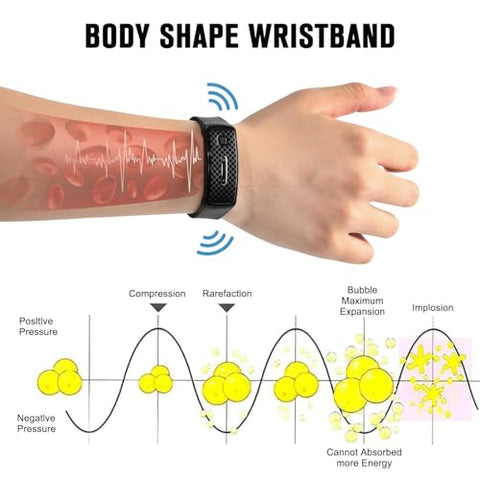 Generic - Pulseira JOSFIT 2024 Atualizada, Braceletes JOSFIT para Desintoxicação, Pulseira de Titânio Lympunclog, Bracelete Ajustável de Titânio para Mulheres e Homens, Azul Preto 2 PCS