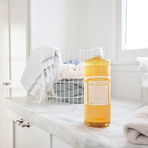 Dr. Bronner's - Dr. Bronner’s – Sabonete Líquido Puro-Castela (Citrus, 946 ml, 2-Pack) – Feito com Óleos Orgânicos, 18 Usos: Rosto, Corpo, Cabelo, Lavanderia, Animais de Estimação e Louças, Concentrado, Vegano, Não-OGM