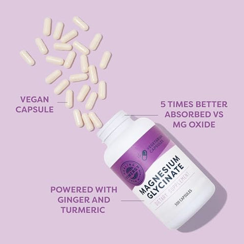Magnésio Glicinato, 150 Porções com Cúrcuma – Marca Vimergy - Vimergy