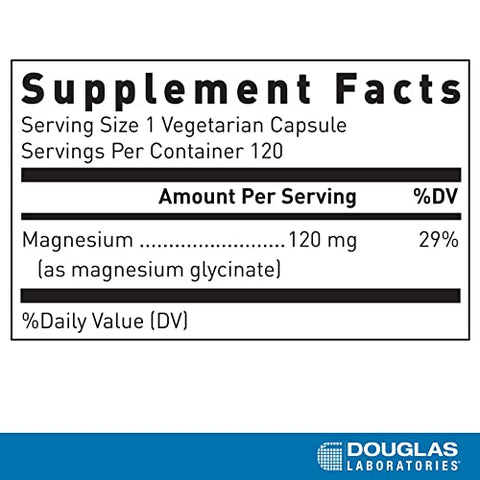 Magnesium Glycinate | Suporte para a Função Normal do Coração e Formação Óssea | 120 Cápsulas - Douglas Laboratories