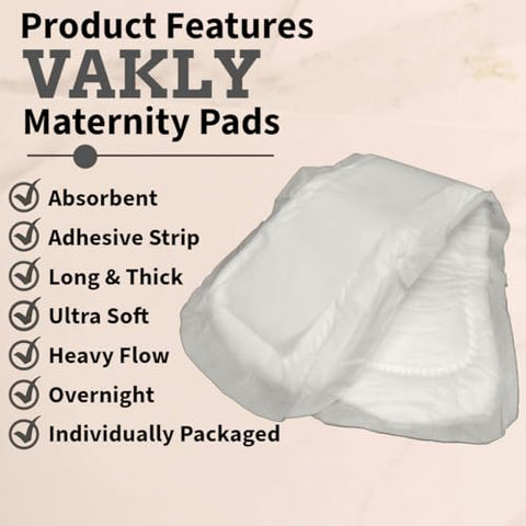 Absorventes Pós-Parto Vakly – Pacote com 42 unidades – Alta Absorção para Fluxo Intenso – Macios e Descartáveis – Ideal para Novas Mamães