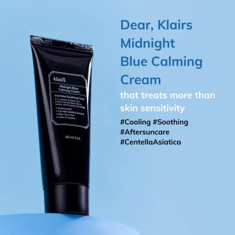 Creme Calmante Midnight Blue, Hidratante para Alívio de Vermelhidão, Textura Leve e Absorção Rápida, Pele Sensível (60ml) - DearKlairs