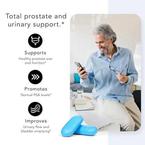 Nugevity - Prostate Plus – Suplemento para Próstata para Homens 60Ct, Saw Palmetto, Quercetina, Bromelina, Licopeno, Urtiga, Suporte para Saúde da Próstata