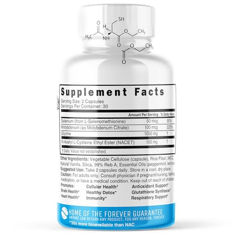 Nature's Fusions - Suplemento GlyNAC-ET NAC N-Acetil Cisteína Etil Éster – 20x Mais Bio disponível que GlyNAC – Glicina