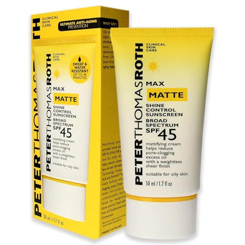 Protetor Solar Max Matte Shine Control FPS 45 | Protetor Solar Matificante para Pele Oleosa, Resistente à Água, 50 ml (1 unidade) - Peter Thomas Roth