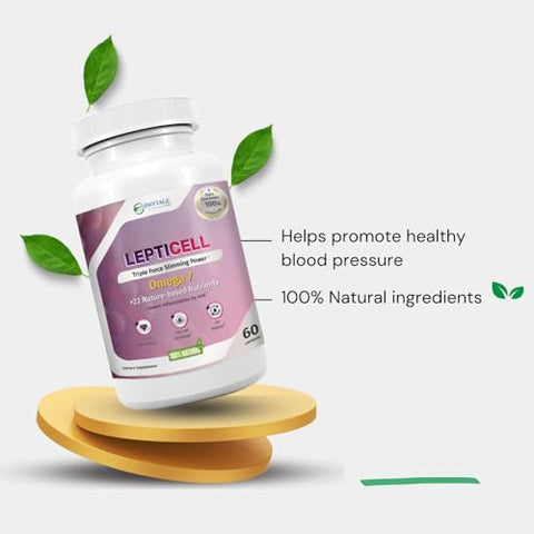 Phytage Labs - LeptiCell – Suplemento Avançado para o Bem-Estar – Aumenta a Elasticidade da Pele, Apoia a Pressão Arterial Saudável – com Damiana, Dong Quai, Ômega-7s – Fórmula Rica em Antioxidantes para uma Aparência Jovem