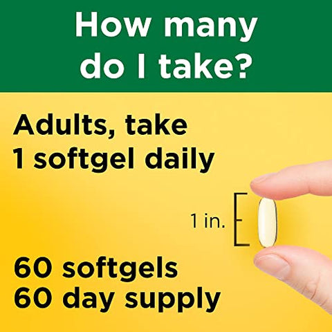 Vitamina E 450 mg (1000 UI) dl-Alpha Softgels, 60 Unidades para Suporte Antioxidante (Pacote com 3) - Nature Made