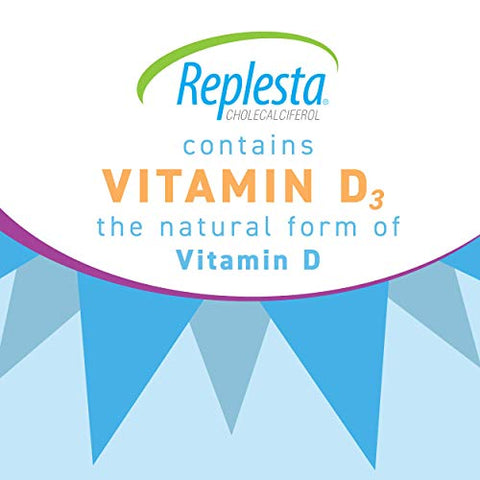 Replesta - Vitamina D3 Cholecalciferol 50.000 UI, Deficiência de Vitamina D, Wafer Mastigável Semanal, Sabor Natural de Laranja, 8 Unidades (Pacote de 1)