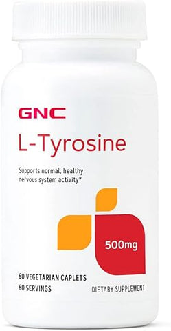 L-Tyrosine 500mg: Suporte para Atividade Normal e Saudável do Sistema Nervoso - GNC