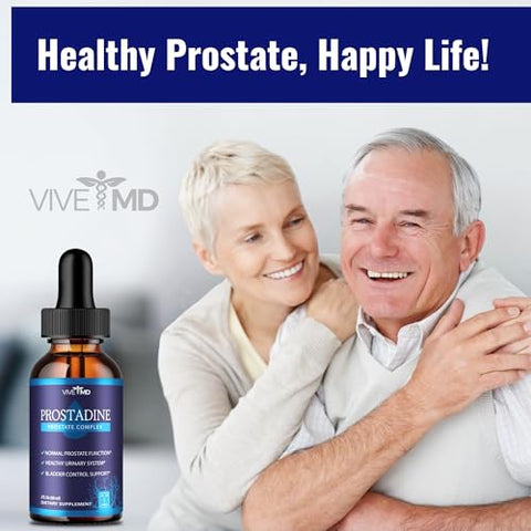 VIVE MD - Prostadine Drops – Fórmula Oficial Prostadine para Saúde da Próstata e Problemas de Micção – Extra Forte com Romã – Avaliações Prostadine (Pacote com 5)