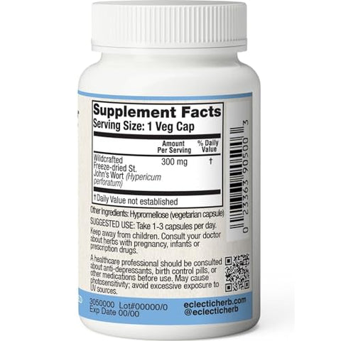 St. John’s Wort Fresco Congelado e Desidratado | 120 CT (300 mg) | Não-OGM | 300 g - ECLECTIC INSTITUTE