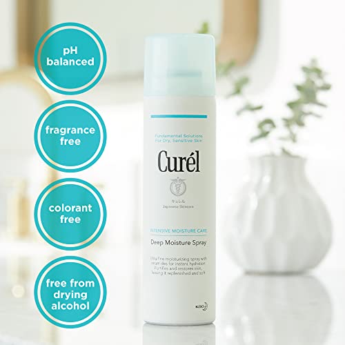 Spray Hidratante Japonês para Pele Seca, Hidratante em Spray para o Rosto com Ceramidas, 150 ml - Curel