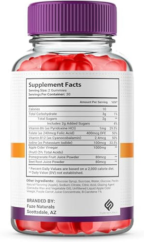Fuze Naturals - (2 Pacotes) Gomas Rapid Ripped Keto ACV – Suplemento de Vinagre de Maçã 1000mg para Mulheres e Homens, Veganas e Rápidas – RapidRipped Keto