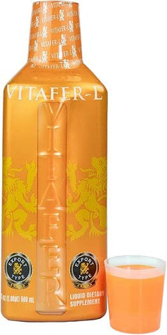 Energético Líquido para Homens e Mulheres contra Fadiga e Cansaço – 3 Frascos (500ml) + 6 Sachês (10ml – 0,33g) - Vitafer-L Gold