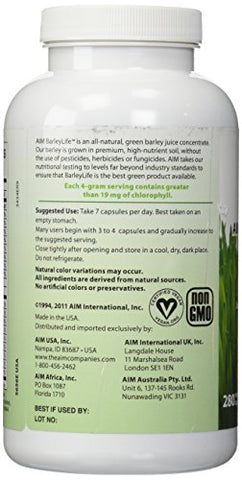 AIM International - AIM BarleyLife – Cápsulas de Barley Life 280-cápsulas | Energia Natural | Saúde e Bem-Estar