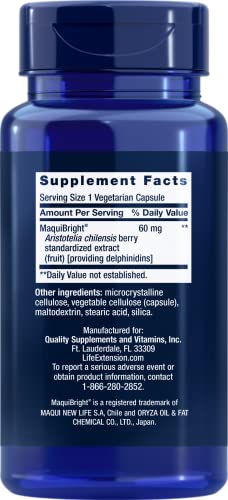 Life Extension - Tear Support MaquiBright 60 mg – 30 Cápsulas Vegetarianas (Pacote com 2) – Marca em Destaque