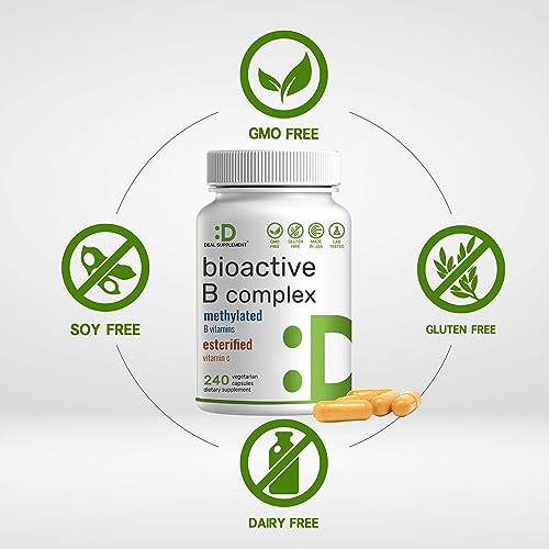DEAL SUPPLEMENT - Bioactive Vitamin B Complex – 240 Cápsulas Vegetarianas – Complexo Multivitamínico B Metilado – Marca: [Nome da Marca]