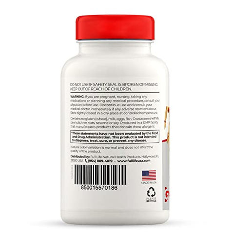 Reuma-Art Flex – Suplementos Naturais com Colágeno Bovino e Cúrcuma – Pele, Cabelo e Unhas Saudáveis – Kosher, Sem Glúten – 120 Cápsulas Vegetais - Full Life
