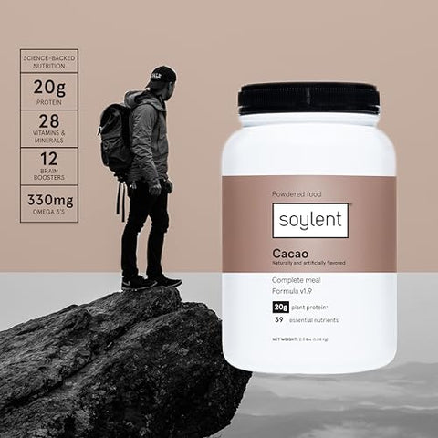 Cacao – Proteína Vegana em Pó, Substituto de Refeição com Nutrição Completa, 39 Nutrientes Essenciais – 36.8oz (1042g) - Soylent