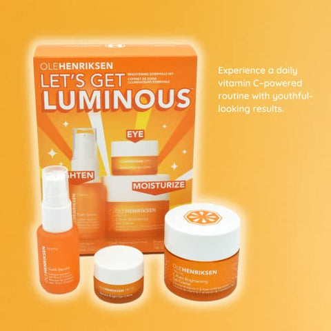 Conjunto Essenciais de Vitamina C Iluminadora Let’s Get Luminous da Ole Henriksen – Brilho Radiante, Pele Revitalizada, 100% Natural