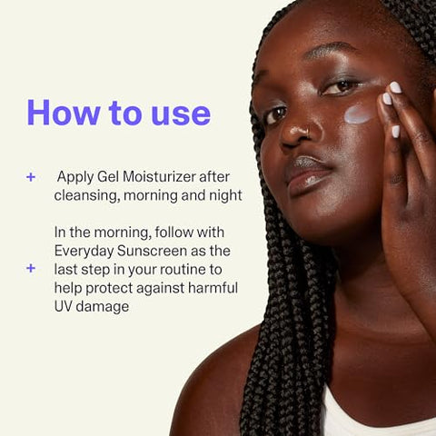 Gel Hidratante Facial, Loção Diária Leve com Ácido Hialurônico, Hidratação Ajustável para Todos os Tipos de Pele, 50 ml - Curology