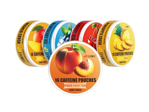 LyvWel - 5-Pack Pouches de Café com Cafeína: 16 por Lata, 56mg Cafeína, Livre de Nicotina, Café em Pouches Boost (Multi-Pack)