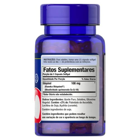 Puritan's Pride - Puritan’s Pride Ubiquinol 100 mg – 60 Softgels de Liberação Rápida – Embalagem com 18660 – Energia e Saúde do Coração