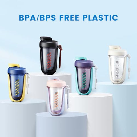 boieioe - Shaker Cups 20 oz (600 ml) – Garrafa para Shake de Proteína, à Prova de Vazamentos, Ideal para Academia, Pré-Treino, Coquetéis e Shake para Perda de Peso