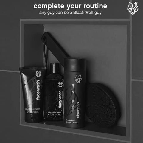Sabonete Facial em Pó de Carvão para Homens – 150 ml, 2 Unidades – Limpeza Facial Remove Impurezas Indesejadas da Pele - Black Wolf
