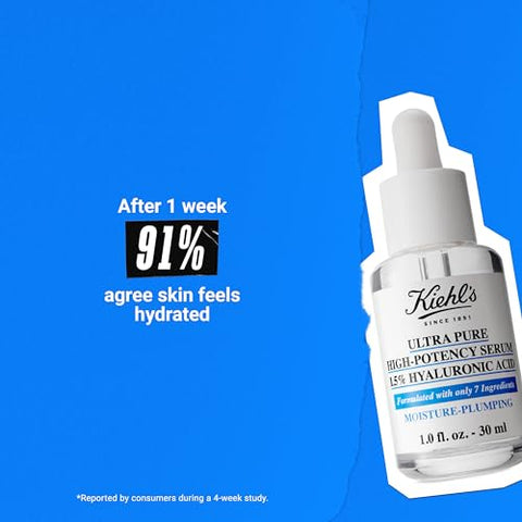 Kiehl’s Serum Ácido Hialurônico 1.5%% Ultra Puro, Concentrado para Pele Seca, Hidratação Instantânea, Preenche a Pele, Todos os Tipos de Pele, Sem Fragrância – 30ml