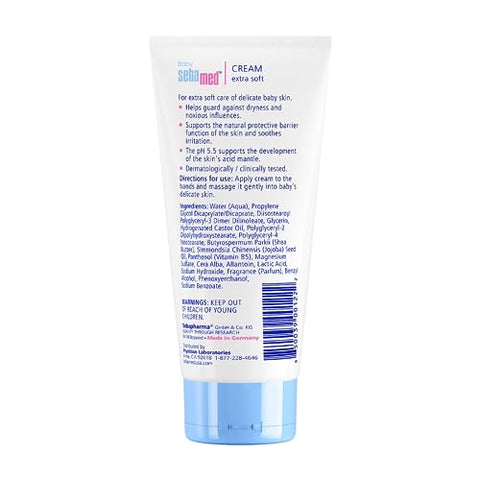 SEBAMED - Creme Sebamed Baby Extra Suave, 200ml – Hidratação e Proteção para a Pele do Bebê