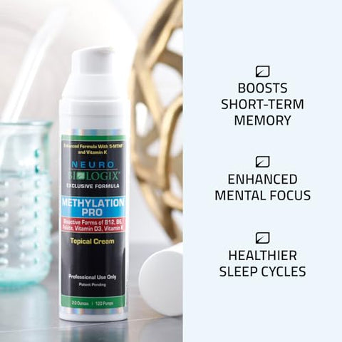 Methylation Pro – Creme Tópico com BioActive B6, B12, Metilfolato, Vitamina D e K1, Suporte para Humor e Saúde Imunológica - Neuro biologix