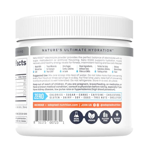Keto K1000 Pó de Eletrólitos | Laranja | Bebida Hidratante em Pó | Aumente a Energia | 1000mg de Potássio | 30 Porções - Hi-Lyte