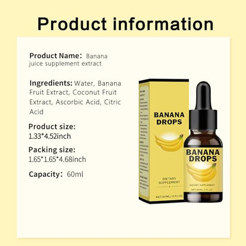 OWALEMO - Banana Drops – Extrato Líquido Original de Banana para Perda de Peso – 2 Unidades – Homens e Mulheres – 100% Natural