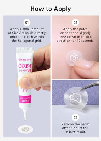 DWEasyDerm - EasyDerm Quick Calming Magnesium Patches (10 patches) com Ampola de Cica – Cuidado Intensivo, Adesivos para Espinhas, Bandagem de Hidrocolóide, Cuidado Localizado para Acne – Cuidado Noturno em Casa 2-8 horas, Novo