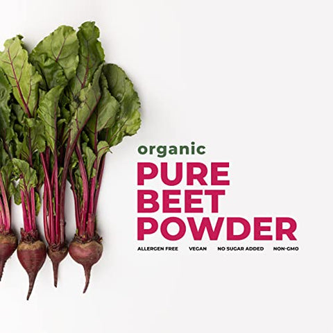 Nations Nutrition - Pó de Beterraba Orgânica Pura – Superfood de Circulação de Óxido Nítrico, Apoia o Fluxo Sanguíneo – 100g