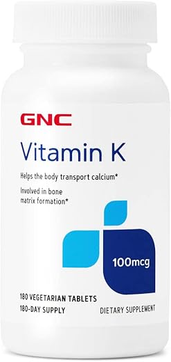 Vitamina K 100mcg, 180 Comprimidos, Auxilia o Transporte de Cálcio pelo Corpo - GNC