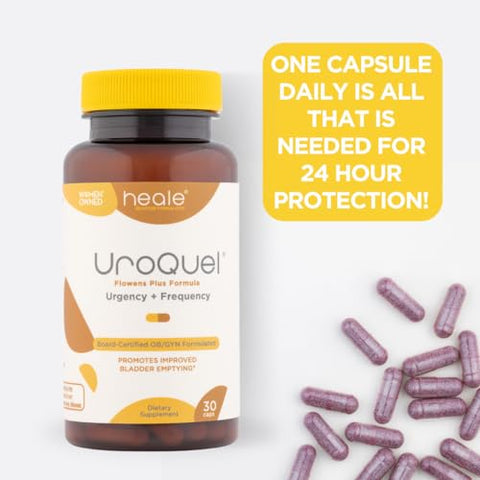 Heale Doctor Formulated - UroQuel – Controle Natural da Bexiga com Cranberry – Reduza Urgência, Frequência e Incontinência Urinária – Fórmula Ginecológica com Flowens – Comprimidos de Cranberry para Mulheres