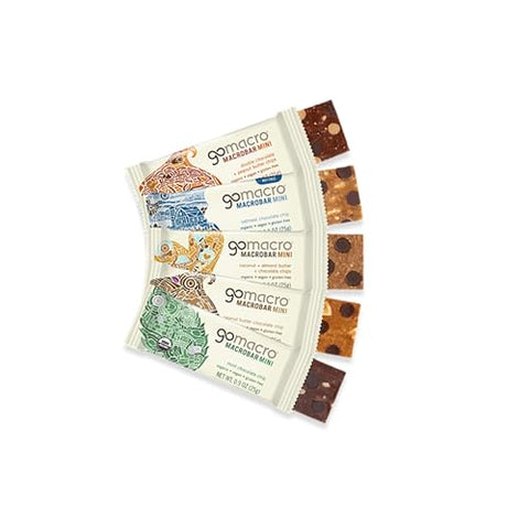 MacroBar Mini – Pack Sortido de Barras de Proteína Vegana Orgânica (24 unidades de 0,9 onças / 25,5 g) - GoMacro