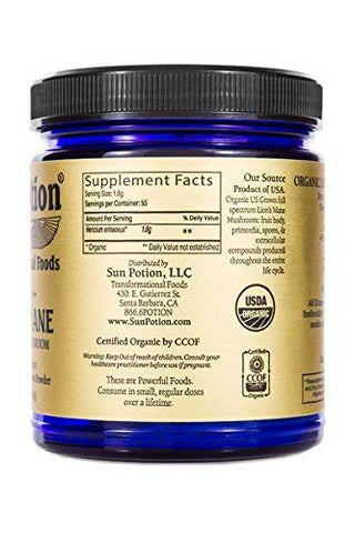 Lion’s Mane (Orgânico) – Cogumelo do Poder Mental (100g) - Sun Potion