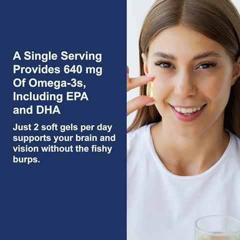 Super DHA Gems – 500 mg Ômega-3, 640 mg Ácidos Graxos, Concentrado de Óleo de Peixe Norueguês, Capturado de Forma Sustentável, Cápsulas de Óleo de Peixe, 240 Softgels - Carlson