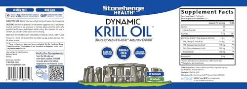 Ômega-3 EPA, DHA, Fosfolipídios de Absorção Superior 1.600 mg (Triplo Forte) Óleo de Krill Dinâmico do Oceano Antártico – Marca Stonehenge Health - Stonehenge Health