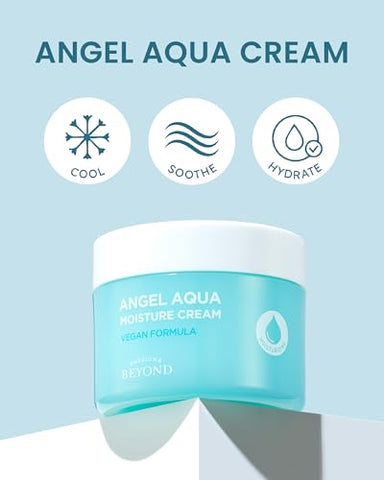 Angel Aqua Cream – Hidratante Facial Leve, Refrescante e Calmante (300ml, Pacote com 2) – Cuidados com a Pele Coreanos, Vegano. Cica, Ácido Hialurônico - ECO BEYOND