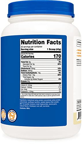 Shake em Pó Substituto de Refeição (Baunilha), 30 Porções – Proteína, Não-OGM, Sem Glúten - Nutricost