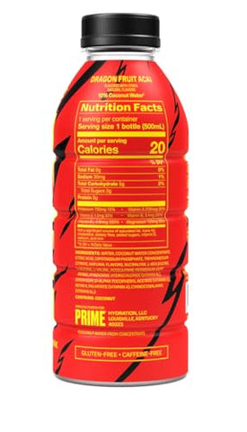 alphatek.store - ISHOWSPEED Prime Drink, Edição Limitada, Sabor Dragon Fruit Acain, Garrafa (1 unidade) com adesivo
